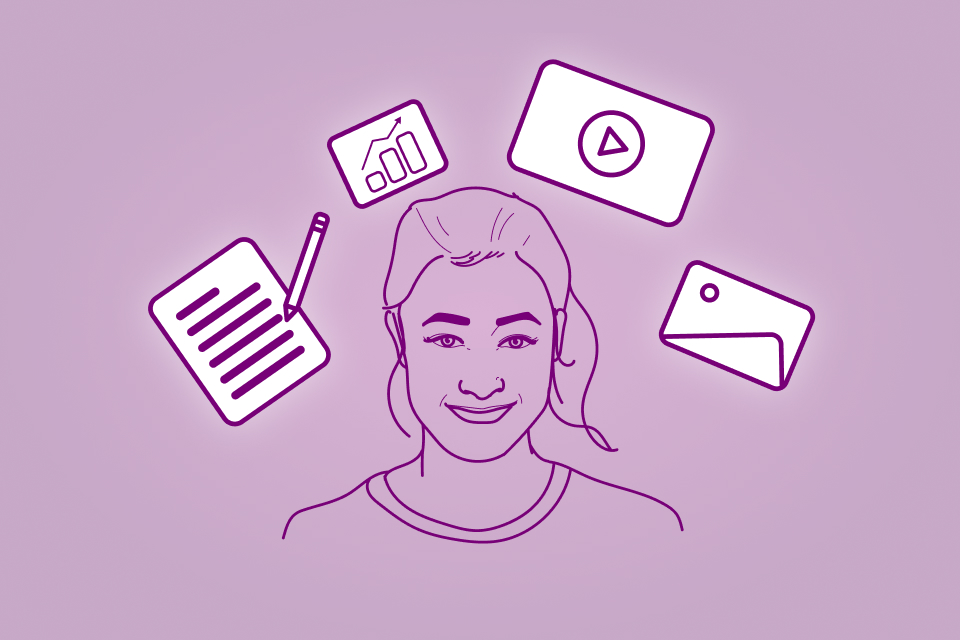 Illustration of a person with content tailored for them