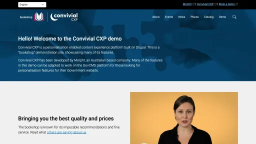 Screenshot of Convivial Demo - Bookshop Personalisation